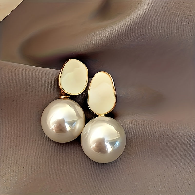 Faux Pearl Earrings Retro Party Jewelry Holiday Gift For Women
