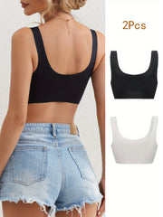2pcs Seamless Wireless Bras Comfy & Soft Intimates Bra Women's Lingerie
