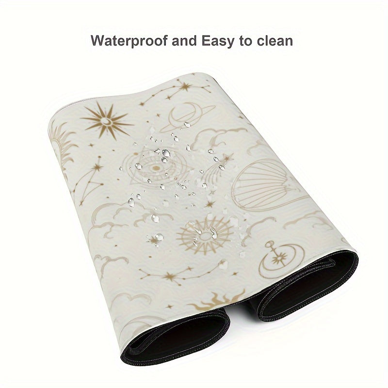 Boho Sun Moon Large Mouse Pad XXL Magic Mystical Galaxy Stars Clouds Desk Mat