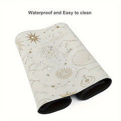 Boho Sun Moon Large Mouse Pad XXL Magic Mystical Galaxy Stars Clouds Desk Mat