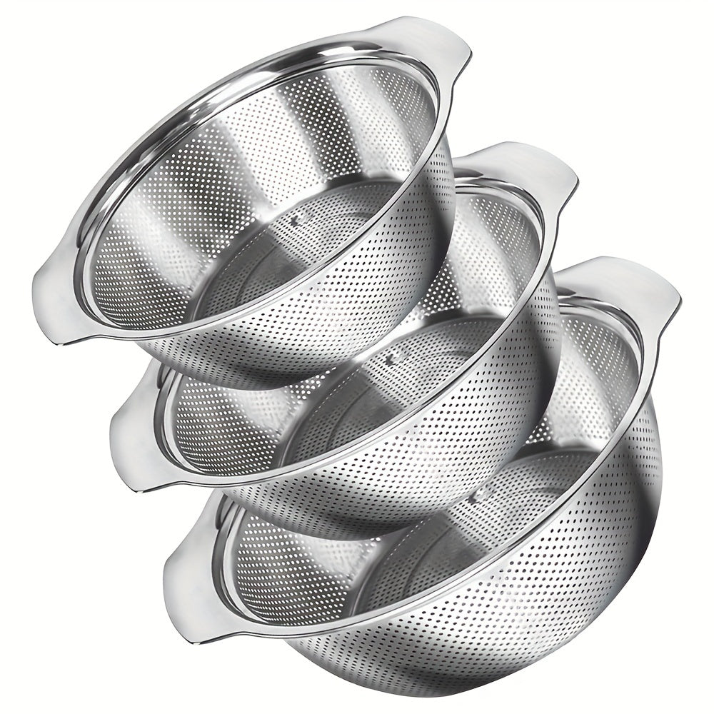 Stainless Steel Drain Basket with Handle for Vegetables, Fruits