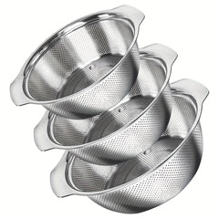 Stainless Steel Drain Basket with Handle for Vegetables, Fruits