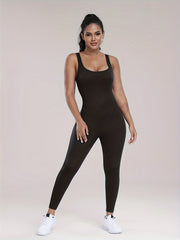 Square Neck Yoga Jumpsuit Sleeveless Bodysuit Activewear