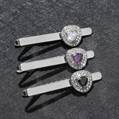 Men's Big Rhinestone Tie Clip Vintage Collar Pin