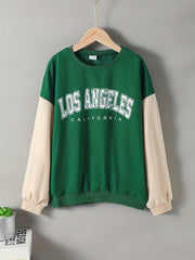 Vintage LA Letter Boys Sweatshirt Crew Neck Top