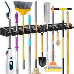 Garage Tool Storage Rack Wall Mounted with Hooks 5 Clips and 6 Hooks