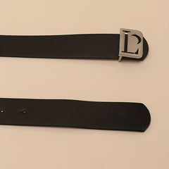 Moon L Hollow Out Buckle Belt PU Leather Jeans Pants Casual Vintage Girdle