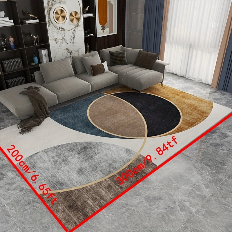 Modern Abstract Geometric Area Rug Grey Floor Carpet Non Shedding