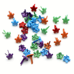 50pcs Mixed Paper Fasteners Metal Brads Mini Plum Shaped Scrapbooking Embellishm