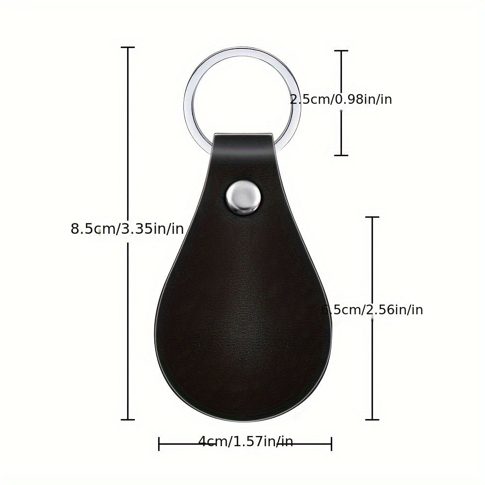 6pcs PU Leather Keychains Keyrings With Rivets for Camping Hiking Backpack