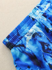 Boys Dolphin Print Shorts for Vacation Beach Kids Summer