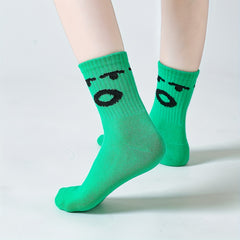 5 Pairs Kids Funny Crew Socks Breathable Comfortable Mid Calf