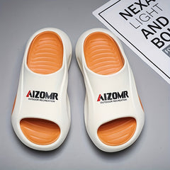 Men's Letters Print Pillow Slides Casual Non Slip Slippers