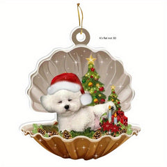 Christmas Tree Puppy Shell Pendant Accessory Decoration