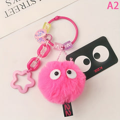 Colorful Plush Keychain Briquette Elf Doll Key Pendant