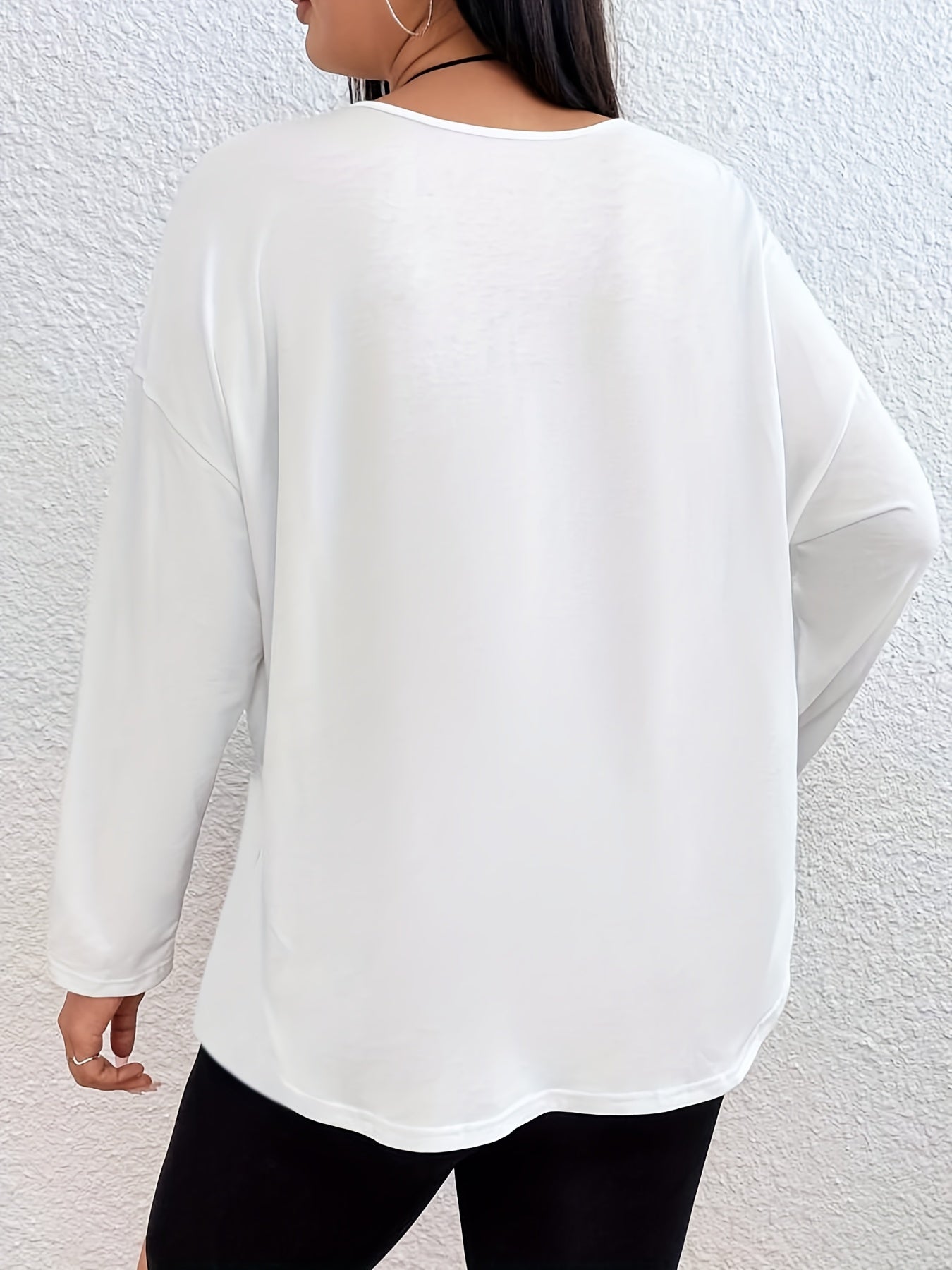 V Neck Long Sleeve Loungewear Top
