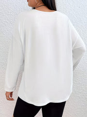 V Neck Long Sleeve Loungewear Top
