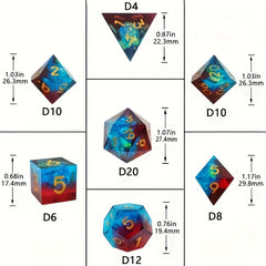 7pcs Resin Flower Polyhedral Dices For Board Games
