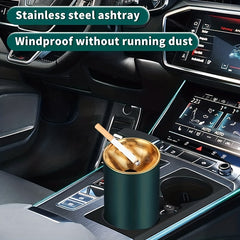 Stainless Steel Car Ashtray Mini Trash Can Anti-dust Anti-drop