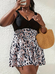 Plus Size Modest Tankini Set Women's V Neck Cami Top & Panty Swimsuit