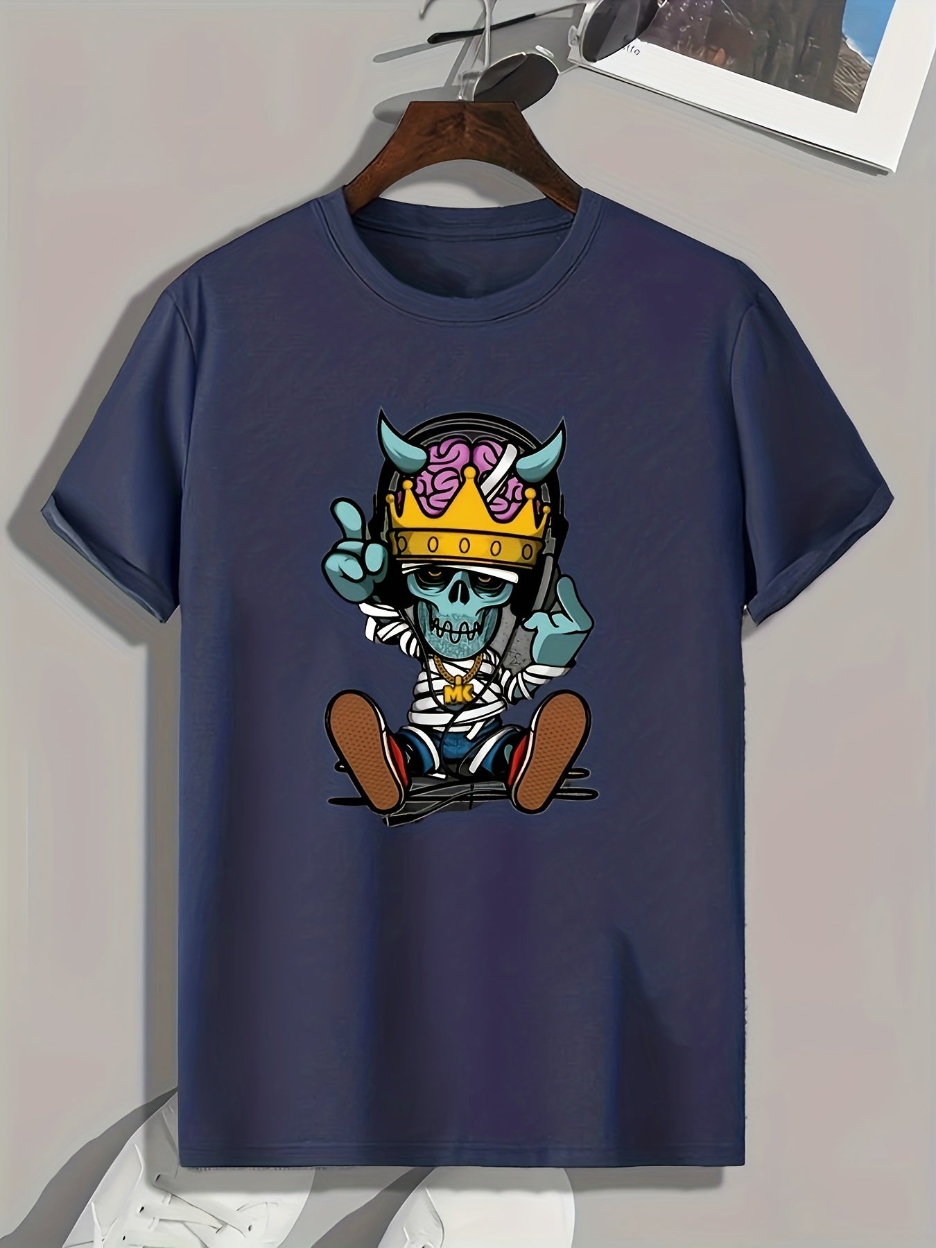 Cartoon Skeleton Graphic T-shirt for Men