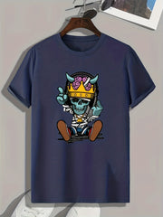 Cartoon Skeleton Graphic T-shirt for Men