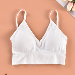 Ribbed Cami Crop Top V Neck Backless Lingerie