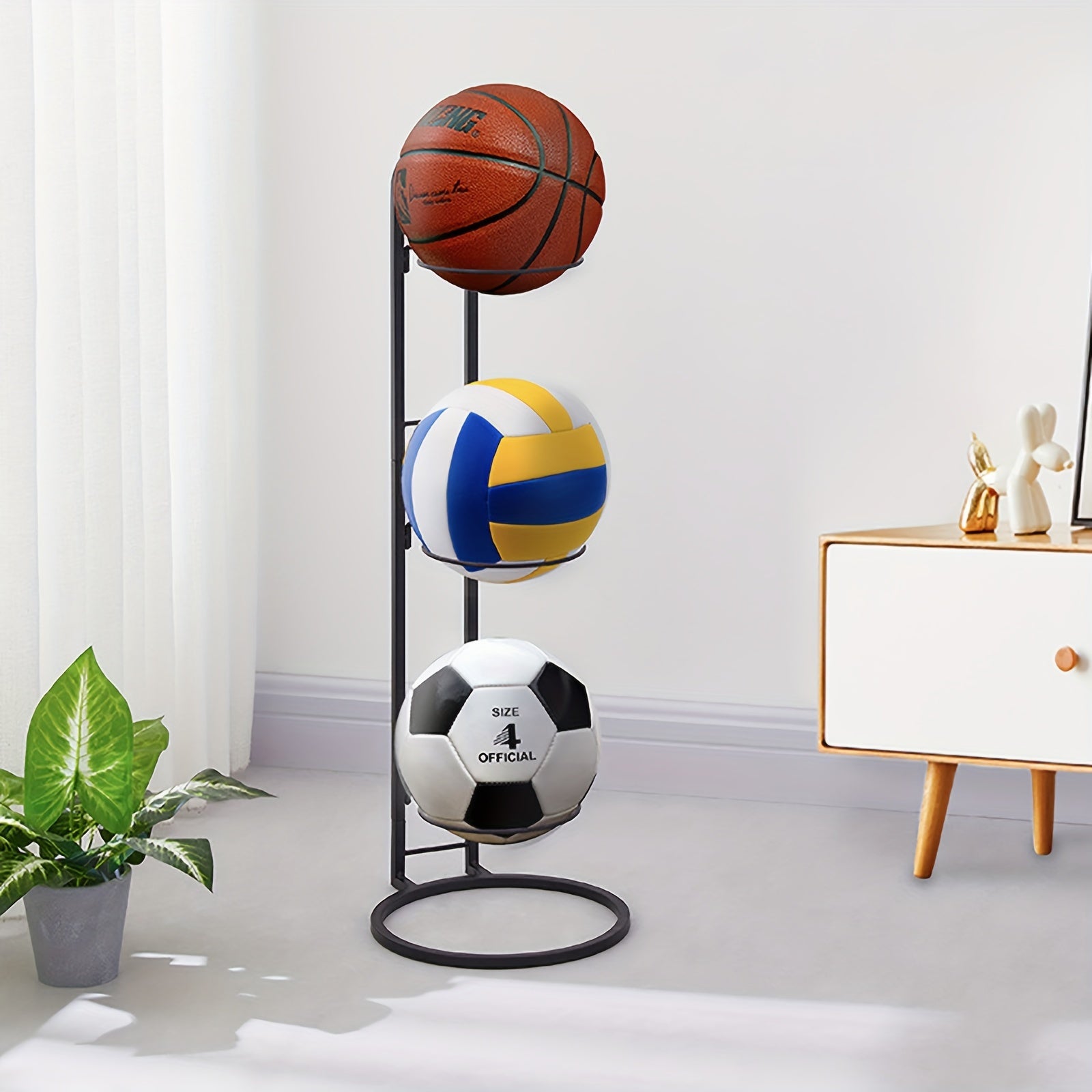 2 layer Basketball Storage Rack Ball Display Holder