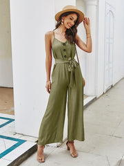 Wide Leg Cami Jumpsuit Sleeveless Casual Jumpsuit Spring & Summer