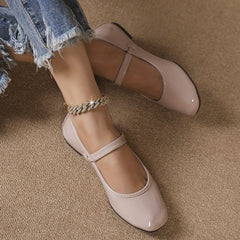 Women's Square Toe Patent Leather Mary Jane Flats