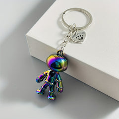 Y2K Astronaut Keyring Holographic Spaceman Robot Key Ring