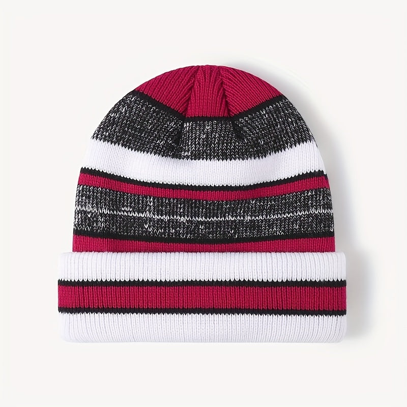 Casual Thickened Warm Knitted Hat Double Layer Jacquard Ear Protection Hat