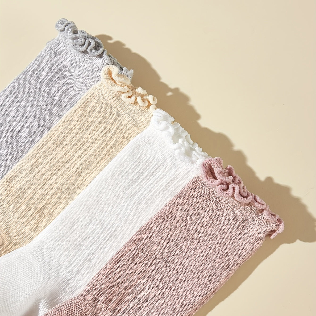 4 Pairs Baby Girls Kids Cotton Long Socks for Spring Autumn