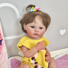 19" Reborn Baby Girl Doll in Yellow Romper