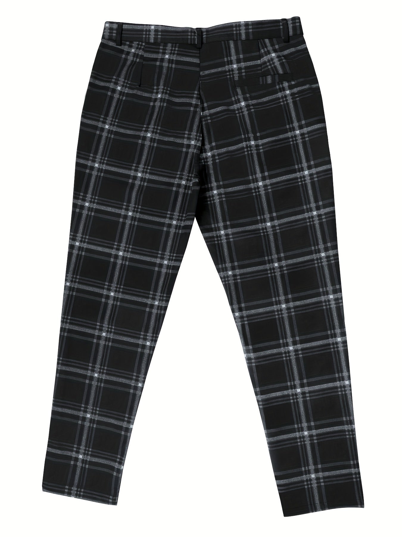 Vintage Style Plaid Slacks Men s Casual Slightly Stretch Pants