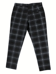 Vintage Style Plaid Slacks Men s Casual Slightly Stretch Pants