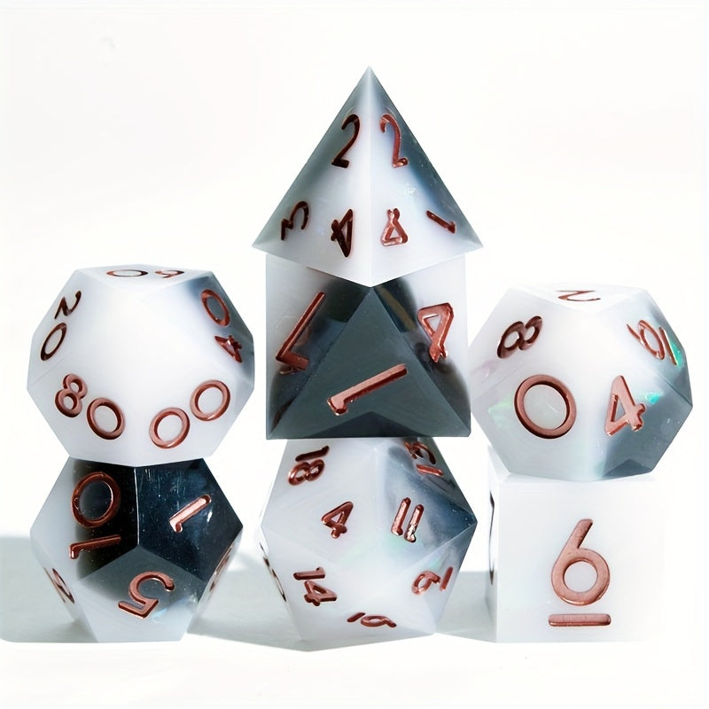 7pcs Sharp Edge Polyhedral Dice Set for Roleplaying Chess Game