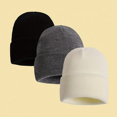 3pcs Outdoor Warm Knitted Hat For Skiing and Cycling