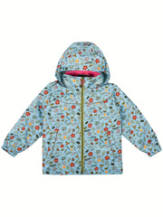 Toddler Girls Cartoon Print Hooded Jacket with Pockets