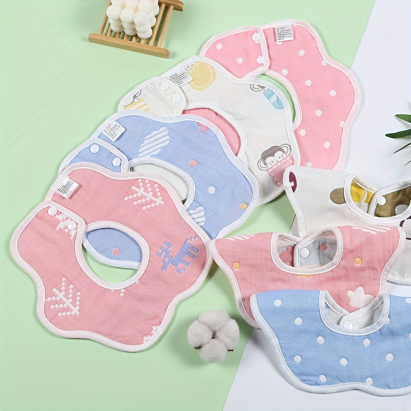 Newborn Baby Bib Pure Fabric Petal Printed Pattern