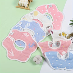 Newborn Baby Bib Pure Fabric Petal Printed Pattern