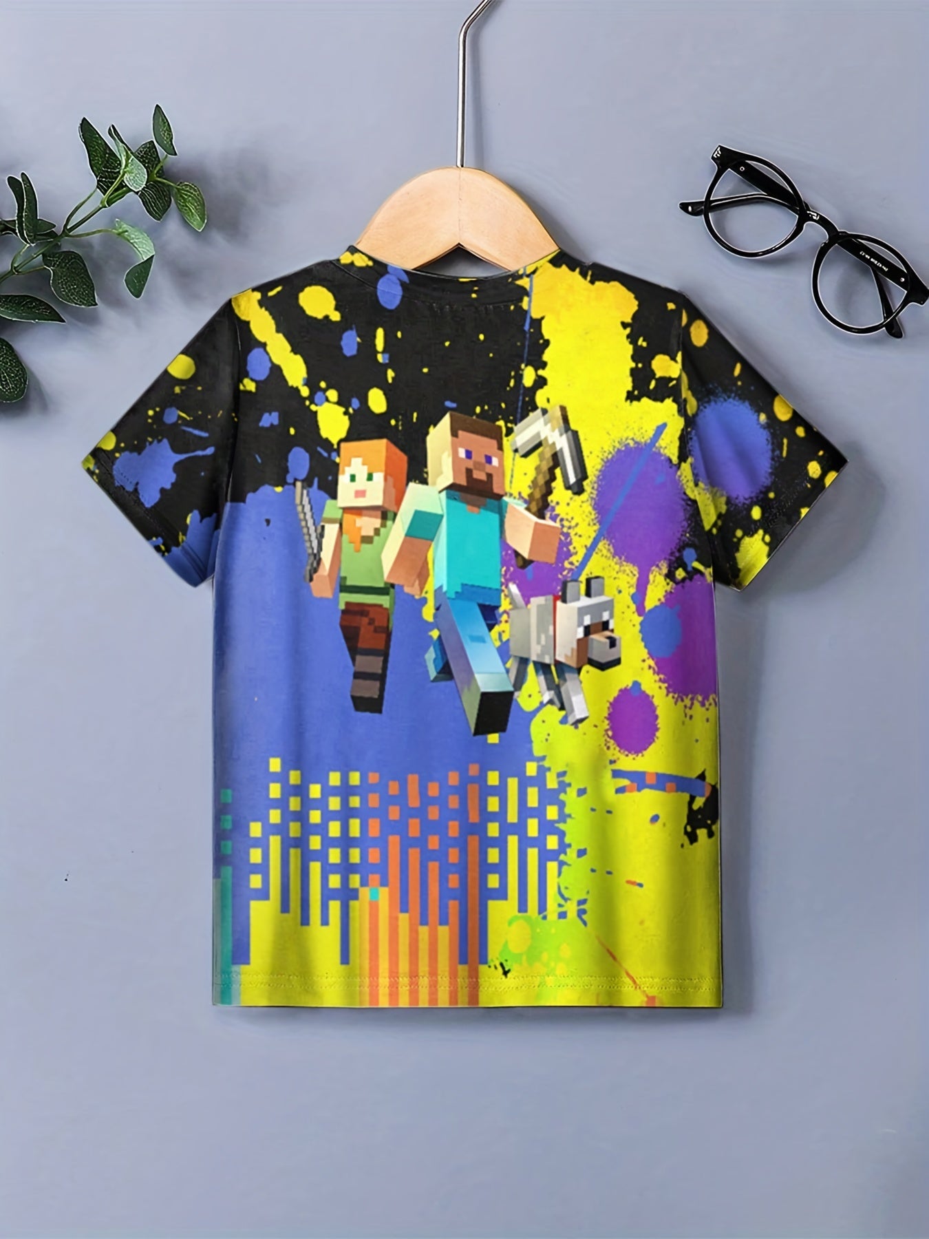 Boy's Cartoon Graphic Tee Casual Breathable Novel T-shirt