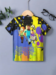 Boy's Cartoon Graphic Tee Casual Breathable Novel T-shirt