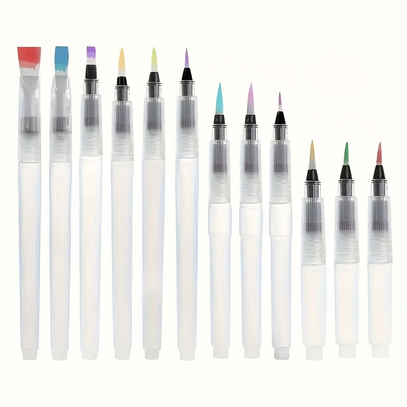 Nylon Paintbrush Storage Pen Set 12pcs 6 Shapes for Acrylic Watercolor
