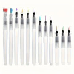 Nylon Paintbrush Storage Pen Set 12pcs 6 Shapes for Acrylic Watercolor