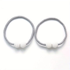 Faux Pearl Curtain Magnetic Buckle Tieback for Home