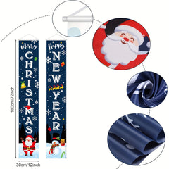 Santa Snowman Banners for Front Door Porch Garden Xmas