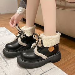 Chunky Snow Boots Non Slip Thickened Medium Tube Thick Bottom Boots Women's Foot