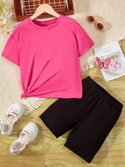 Girls Short Suit 'Everything Will Be Ok' T Shirt & Shorts Set