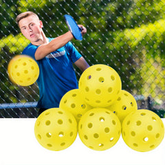 6pcs Pickleball Balls 40 Holes Stable High Elastic Outdoor Balls Set